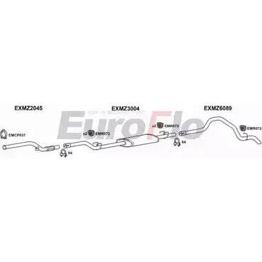 Система выпуска ОГ EUROFLO MZSPR22D 9011A07 T66NX68 KHSG C2 4367257 изображение 0