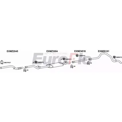 Система выпуска ОГ EUROFLO 1VVRQ3 C1T 4G MZSPR22D 9011C05 4367279 изображение 0