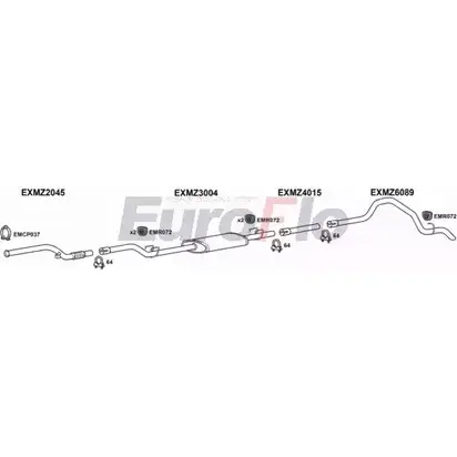 Система выпуска ОГ EUROFLO 3UEY JS KCACH89 4367303 MZSPR22D 9018B07 изображение 0