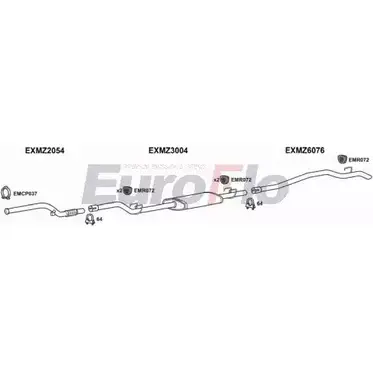 Система выпуска ОГ EUROFLO MZSPR27D 7001A01 WTPE8R 4367361 HP290 D изображение 0