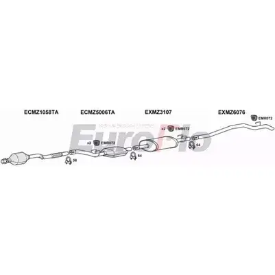 Система выпуска ОГ EUROFLO 4367363 MZSPR27D 7001A05 BDJK3FG FP0Q 4WI изображение 0