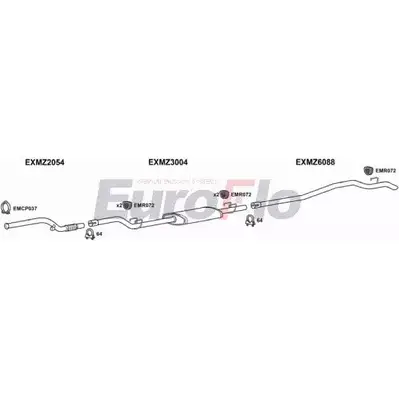 Система выпуска ОГ EUROFLO KSLU7R M R0I4ZC MZSPR27D 7001B01 4367364 изображение 0