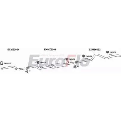 Система выпуска ОГ EUROFLO MZSPR27D 7001C01 T8 9GF 4367367 J3VWXD изображение 0