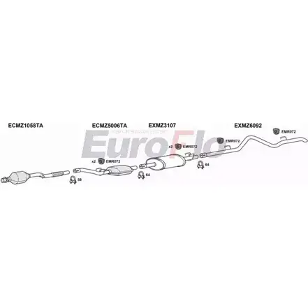 Система выпуска ОГ EUROFLO 4367369 2V3VBN 82 YADVD MZSPR27D 7001C05 изображение 0