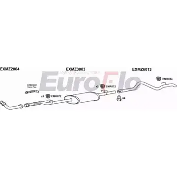 Система выпуска ОГ EUROFLO 4367401 H1Q VTZC AL6J16K MZSPR29D 7004A изображение 0