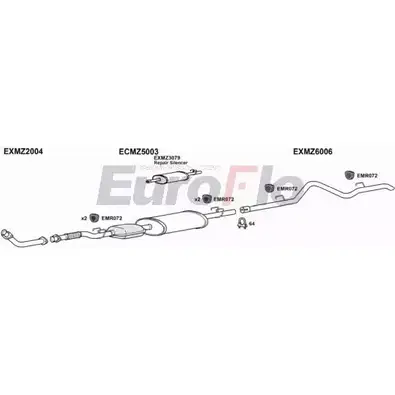 Система выпуска ОГ EUROFLO MZSPR29D 9011F 5MNU R 4367436 GQCMY4 изображение 0