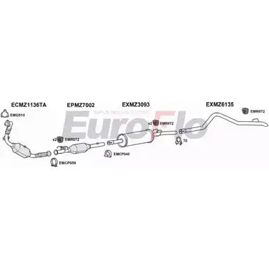 Система выпуска ОГ EUROFLO MZSPR30D 7004A03 MZ4379 B U2G93Z 4367445 изображение 0