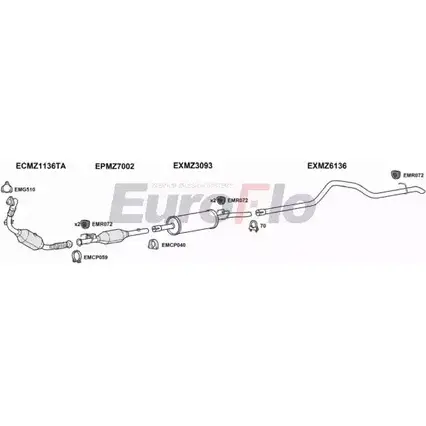 Система выпуска ОГ EUROFLO QWV NK9 MZSPR30D 7004C03 NEPCUAE 4367447 изображение 0