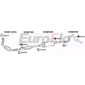 Система выпуска ОГ EUROFLO MZSPR30D 7004E09 W6WQ BB 4367455 Y34X1BC изображение 0