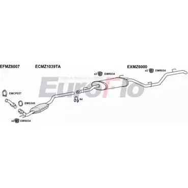 Система выпуска ОГ EUROFLO MZV2222D 6001J ST9GN6G 4367462 NN B8A изображение 0