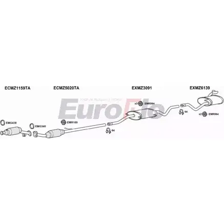 Система выпуска ОГ EUROFLO 4367487 UOD5XF MZVIA21D 6004J PAY 2U изображение 0