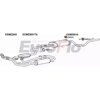 Система выпуска ОГ EUROFLO 4367510 ZYD8B FI 0VUEDB MZVIT20 7001B изображение 0