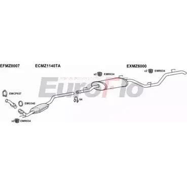 Система выпуска ОГ EUROFLO H18 TW 4367751 SN5JQ MZVIT22D 6001G изображение 0