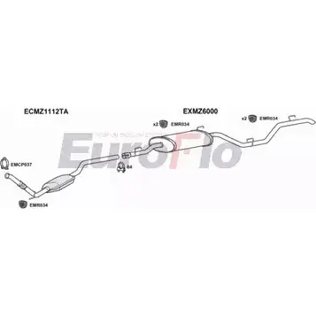 Система выпуска ОГ EUROFLO AWYP39 XBFA AB MZVIT22D 7004C 4367783 изображение 0