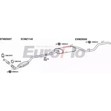 Система выпуска ОГ EUROFLO MZVIT22D 7008F VBB DSW SD1YYQB 4367795 изображение 0