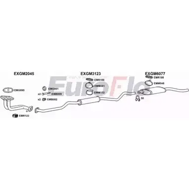 Система выпуска ОГ EUROFLO 4367833 RG7 XRN 4D7O4UW OLKAD13 2001B