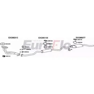 Система выпуска ОГ EUROFLO 8Y EAO OLKAD13 2001C 202RW 4367834
