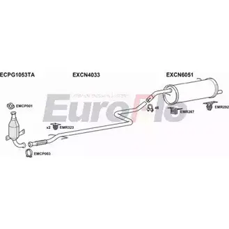 Система выпуска ОГ EUROFLO 89OHQT AH8 ZDG0 4367879 PG100714D 6001A изображение 0