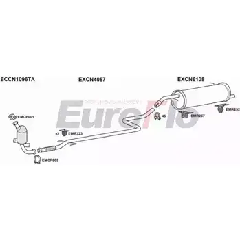 Система выпуска ОГ EUROFLO 4367881 346 S7K PG100714D 6001E DFSB8LT изображение 0