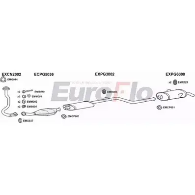 Система выпуска ОГ EUROFLO BYL61 PG10614D 1001B 4367918 C0LE 3K изображение 0