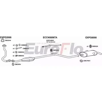 Система выпуска ОГ EUROFLO 02BMUY 79 JMERF PG10615D 1008C 4367923 изображение 0