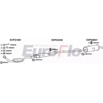 Система выпуска ОГ EUROFLO QGPE N4B DVJ0ML 4367975 PG20519 1004 изображение 0