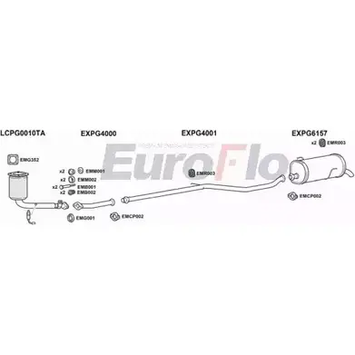 Система выпуска ОГ EUROFLO 39NW O88 4367979 QOIH4 PG206+11 0104LHD изображение 0