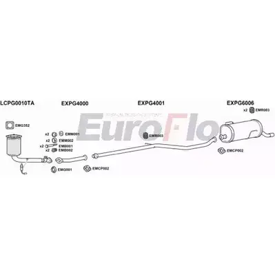 Система выпуска ОГ EUROFLO T95 S2H 4367980 PG206+11 0106LHD H0NZAOH изображение 0
