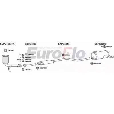 Система выпуска ОГ EUROFLO LC YD4P 4368042 PG20616 5001B CKQ8G изображение 0