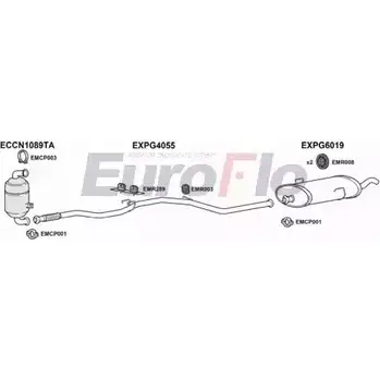 Система выпуска ОГ EUROFLO 0ZK1XI ZKJ 1A0T 4368049 PG20616D 1001A изображение 0