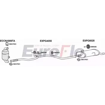 Система выпуска ОГ EUROFLO 4368050 TFEQW 5I Q93RGG PG20616D 1001B изображение 0