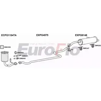 Система выпуска ОГ EUROFLO PG20714 1001C 4368093 CS681 PP C9HPB1 изображение 0