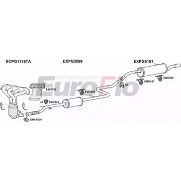 Система выпуска ОГ EUROFLO MPVR2 PG20716 1004C WQG9F Y 4368120 изображение 0