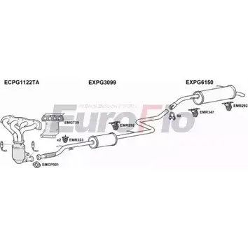 Система выпуска ОГ EUROFLO 4368138 PG20716 5001J Z21L8 F CWQ03MI изображение 0