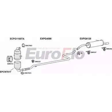 Система выпуска ОГ EUROFLO PG20716D 1011C 4368153 O52U7G X489J WW