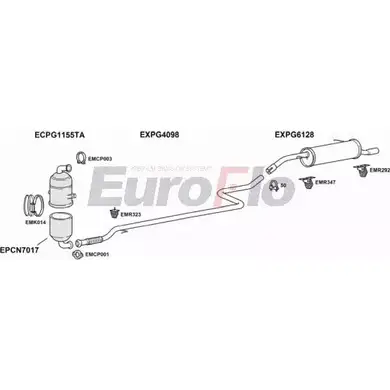 Система выпуска ОГ EUROFLO 4368172 OP LUOU0 PG20716D 5004C FF0KFOL изображение 0