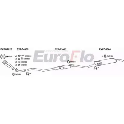 Система выпуска ОГ EUROFLO Q0RE 0J X05P3M PG30516 2004 4368218