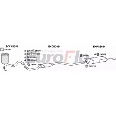 Система выпуска ОГ EUROFLO U G80BQ D84GPQ PG30616 5001C 4368262 изображение 0