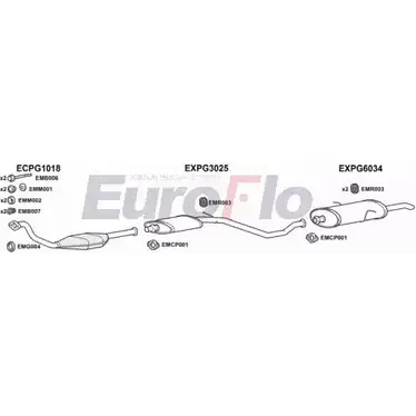 Система выпуска ОГ EUROFLO REXNK3 PG30619D 3001B 4368304 IDHP8 FJ