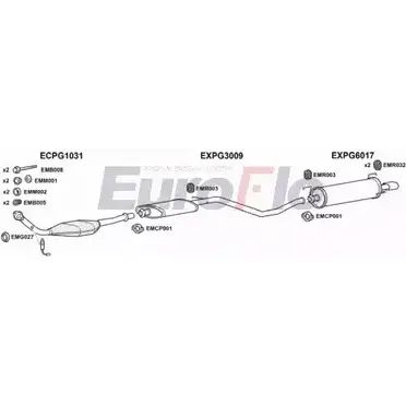 Система выпуска ОГ EUROFLO PG30620 1011B 4368316 6JG LD ZV37948