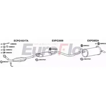 Система выпуска ОГ EUROFLO KJ8R6Y K PG30620 1011C 4368317 MVU77UZ изображение 0