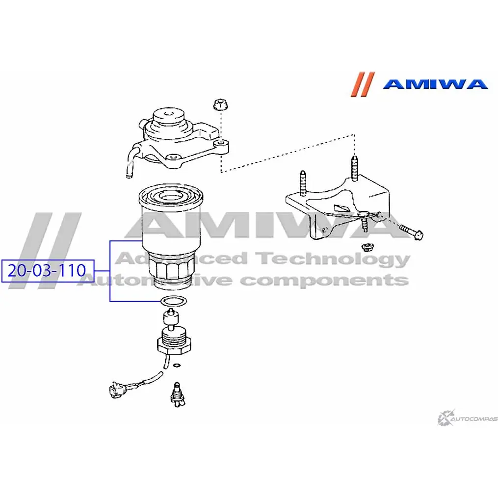 Топливный фильтр microfix AMIWA 1422491517 QN7OGC 20-03-110 Z NMZ3 изображение 1