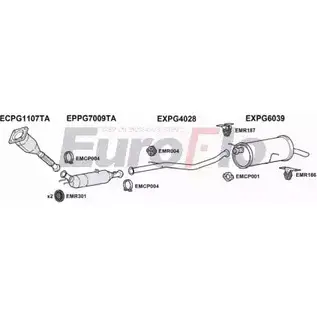 Система выпуска ОГ EUROFLO YPDFF 4368384 PG30720D 3008A Z KCW9DT изображение 0