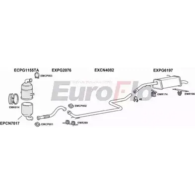 Система выпуска ОГ EUROFLO 4368426 PG30816D 5004 6 E6VR 8A6LU изображение 0
