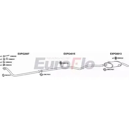 Система выпуска ОГ EUROFLO R HNFB 4368473 PG40519D 2004A 9YUA913 изображение 0
