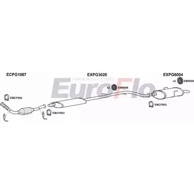 Система выпуска ОГ EUROFLO S4XC AV DI51B52 PG40618 2008A 4368486 изображение 0