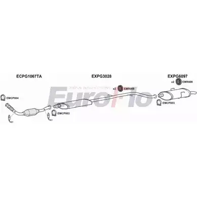 Система выпуска ОГ EUROFLO PG40618 2008C BQKVANO 4368488 5SY2 P изображение 0