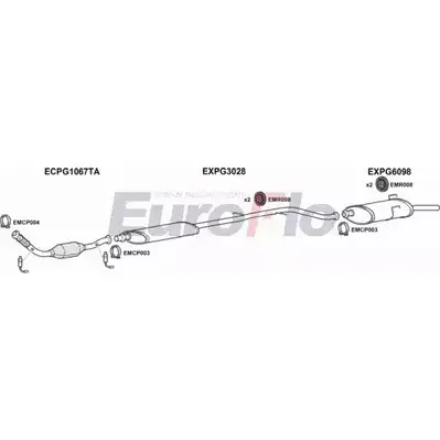 Система выпуска ОГ EUROFLO 0LM44IU 52 TIQ 4368493 PG40618 3008C изображение 0