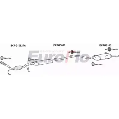 Система выпуска ОГ EUROFLO WE O3G5 1ORP0G9 PG40620 3011E 4368520 изображение 0