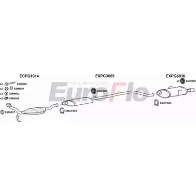 Система выпуска ОГ EUROFLO 4368522 Q09VS8 YA TCT5 PG40620 4001 изображение 0